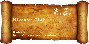 Mircsov Elek névjegykártya