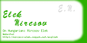 elek mircsov business card